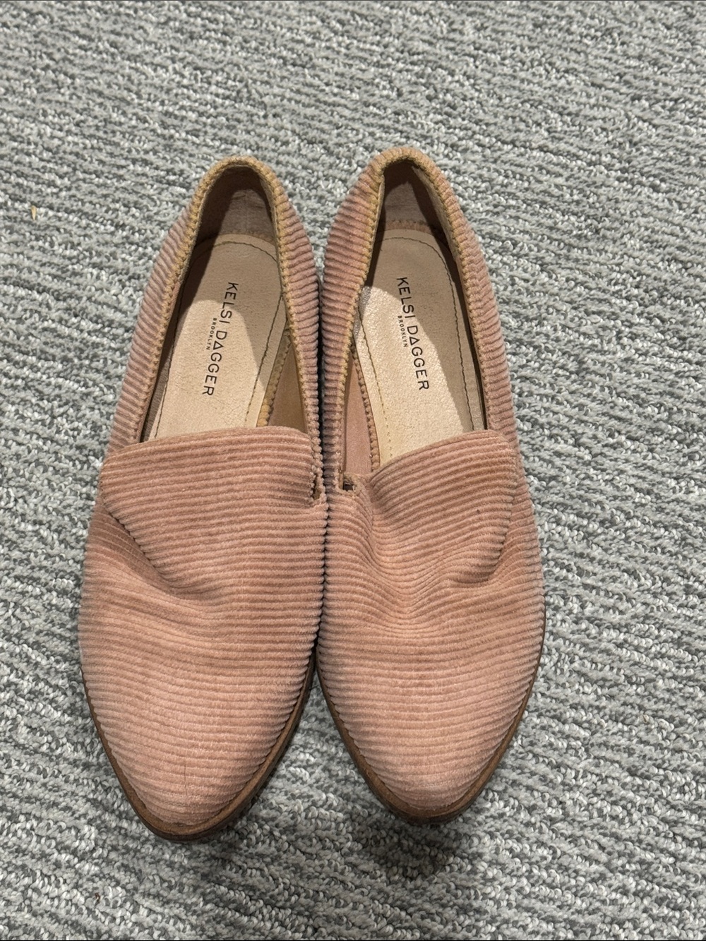 Kelsi Dagger Dusty Rose Corduroy Slip-On Flats